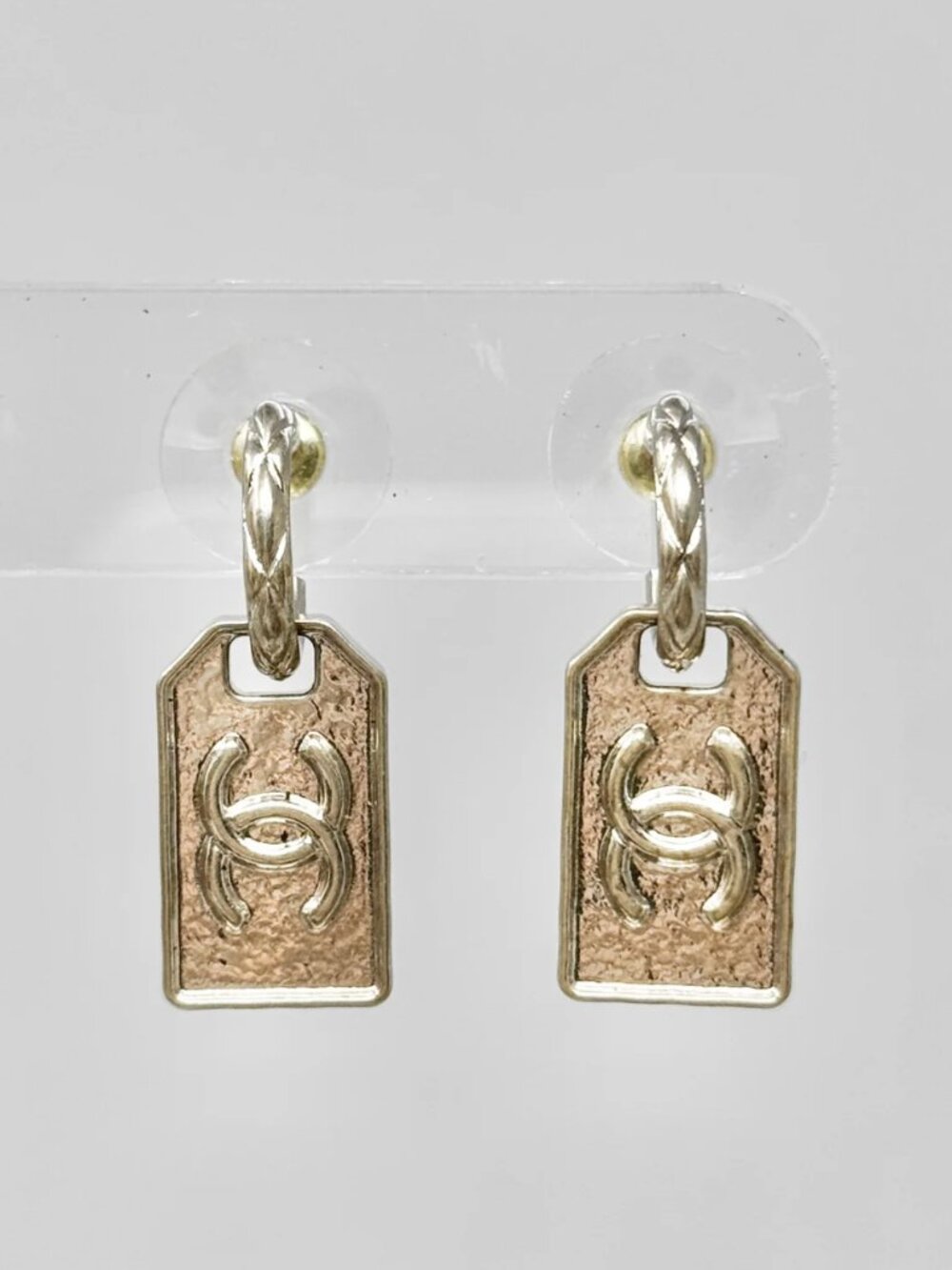 Chanel Gold CC Tag Drop Earrings